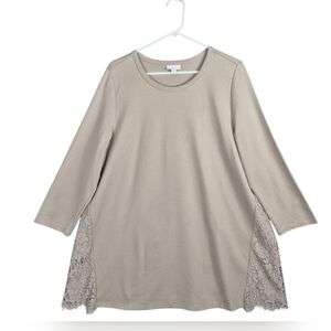J Jill Beige Tunic with Lace Accents